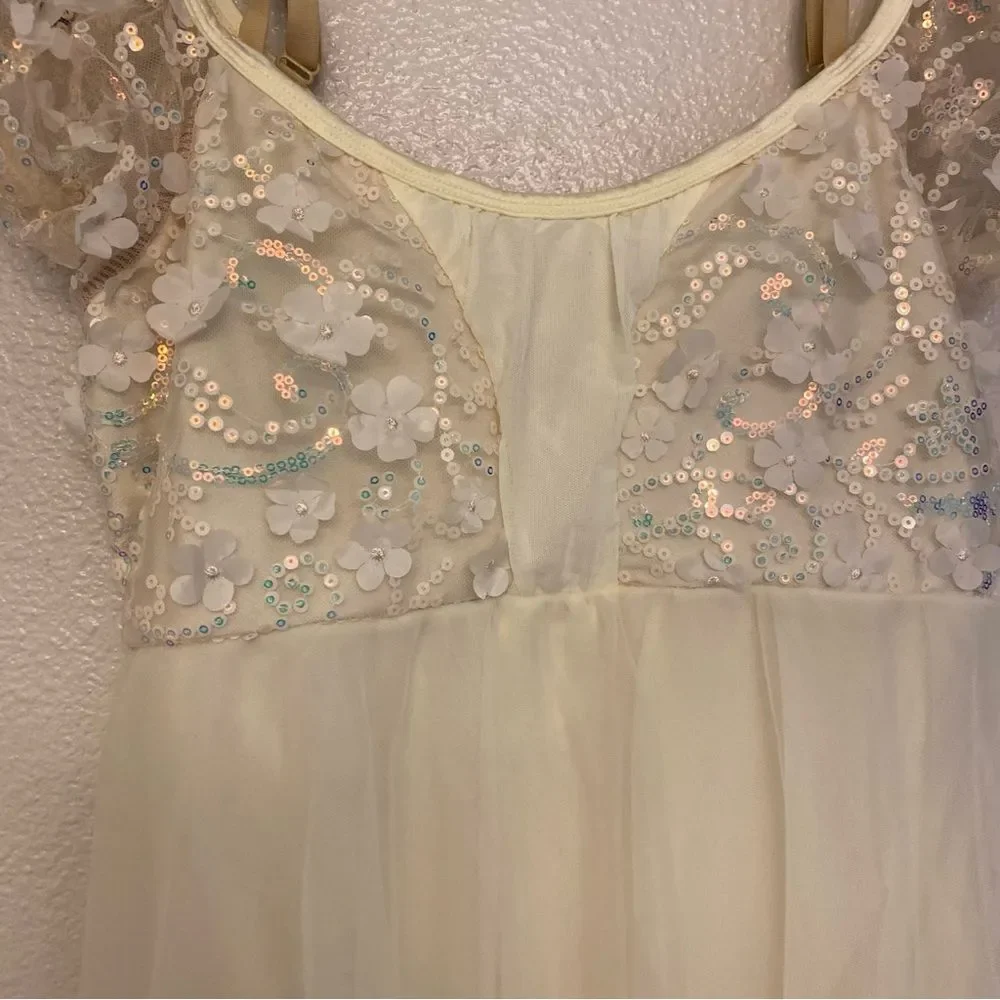 Revolution Dance Costume ivory sequin lyrical ballet INTERLUDE RC23930 LC child